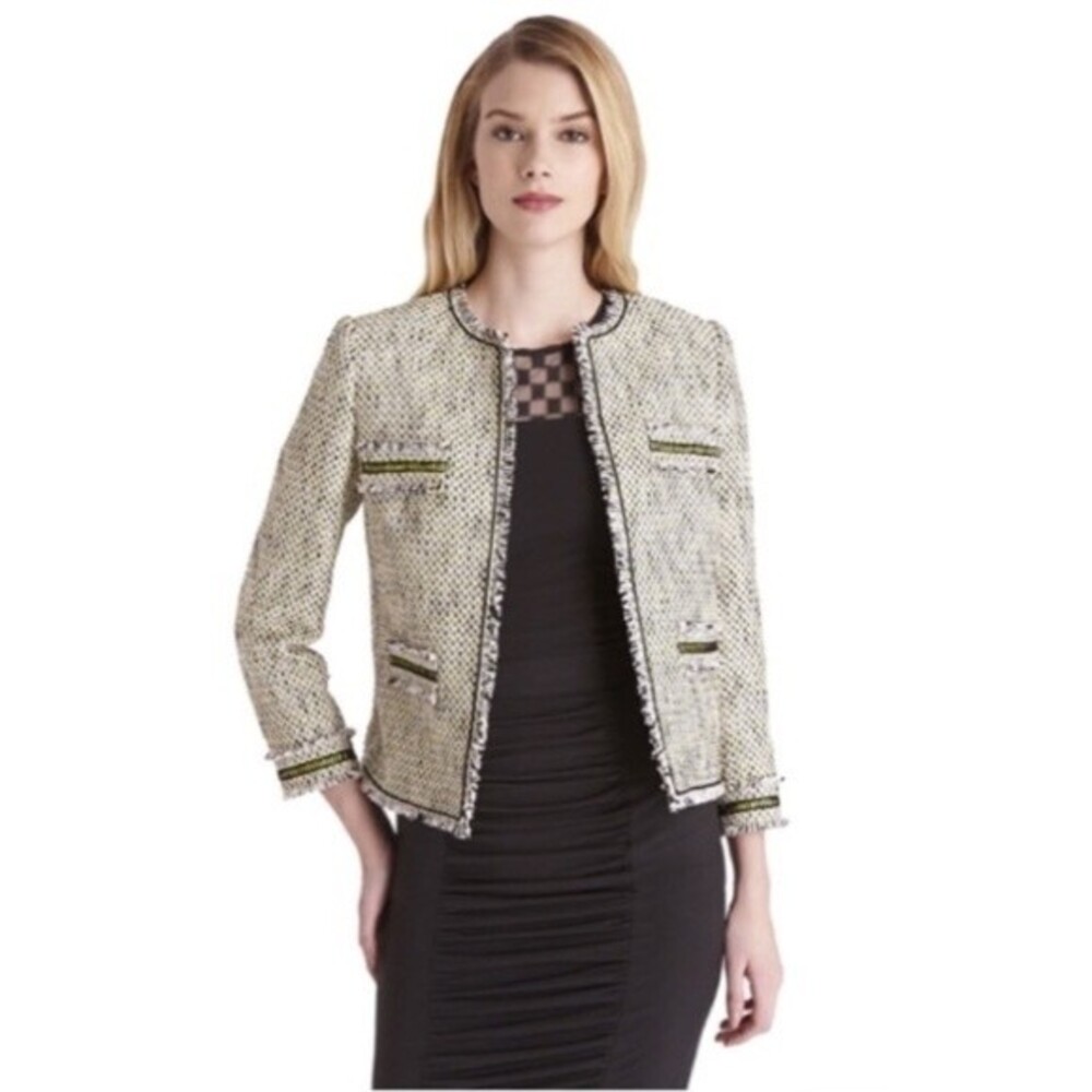 Catherine Malandrino Tweed Jacket Fringe Edges 2